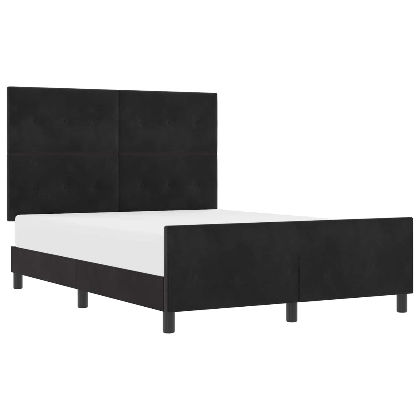Box spring seng med hovedgærde Sort 160 x 200 cm Fløjl