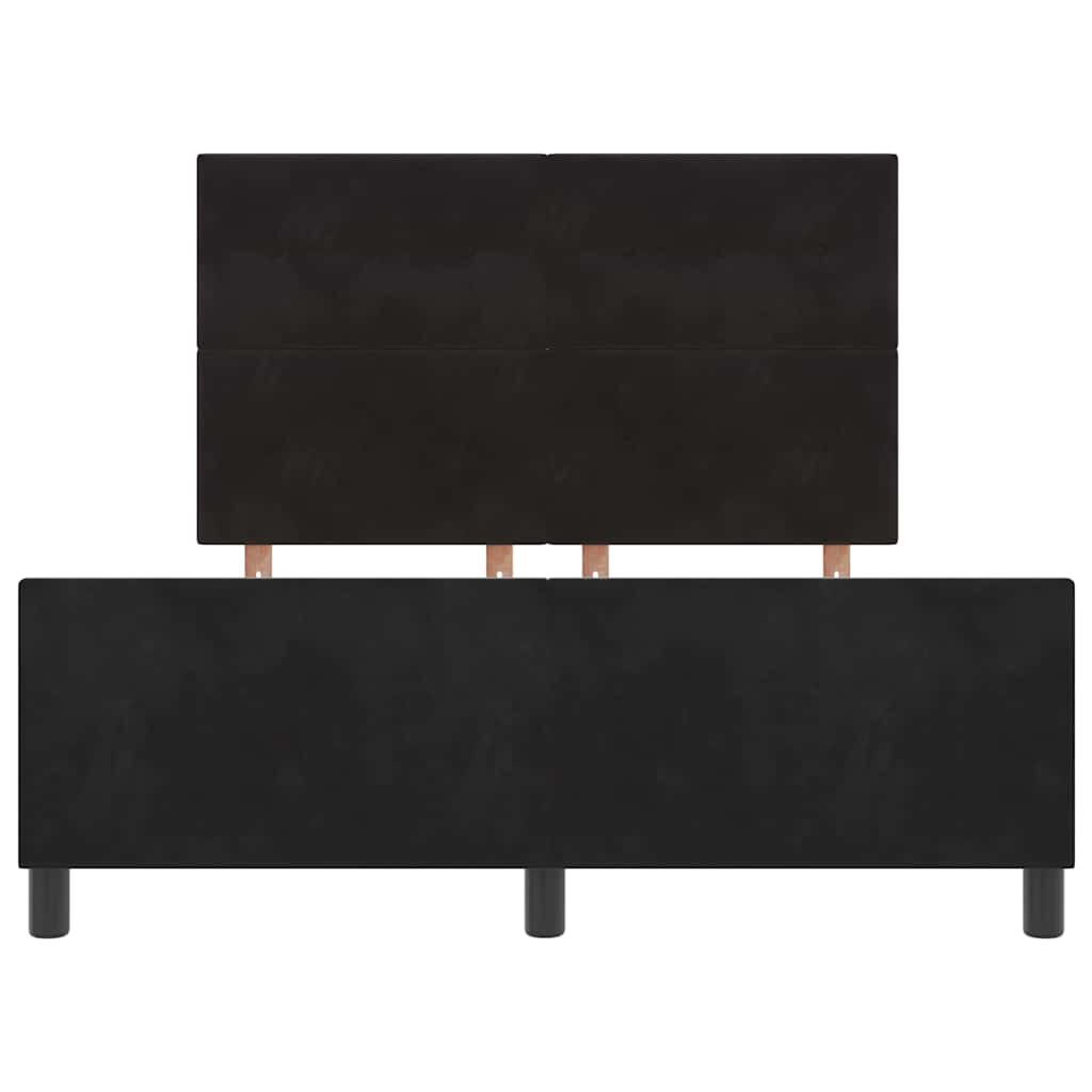 Box spring seng med hovedgærde Sort 160 x 200 cm Fløjl