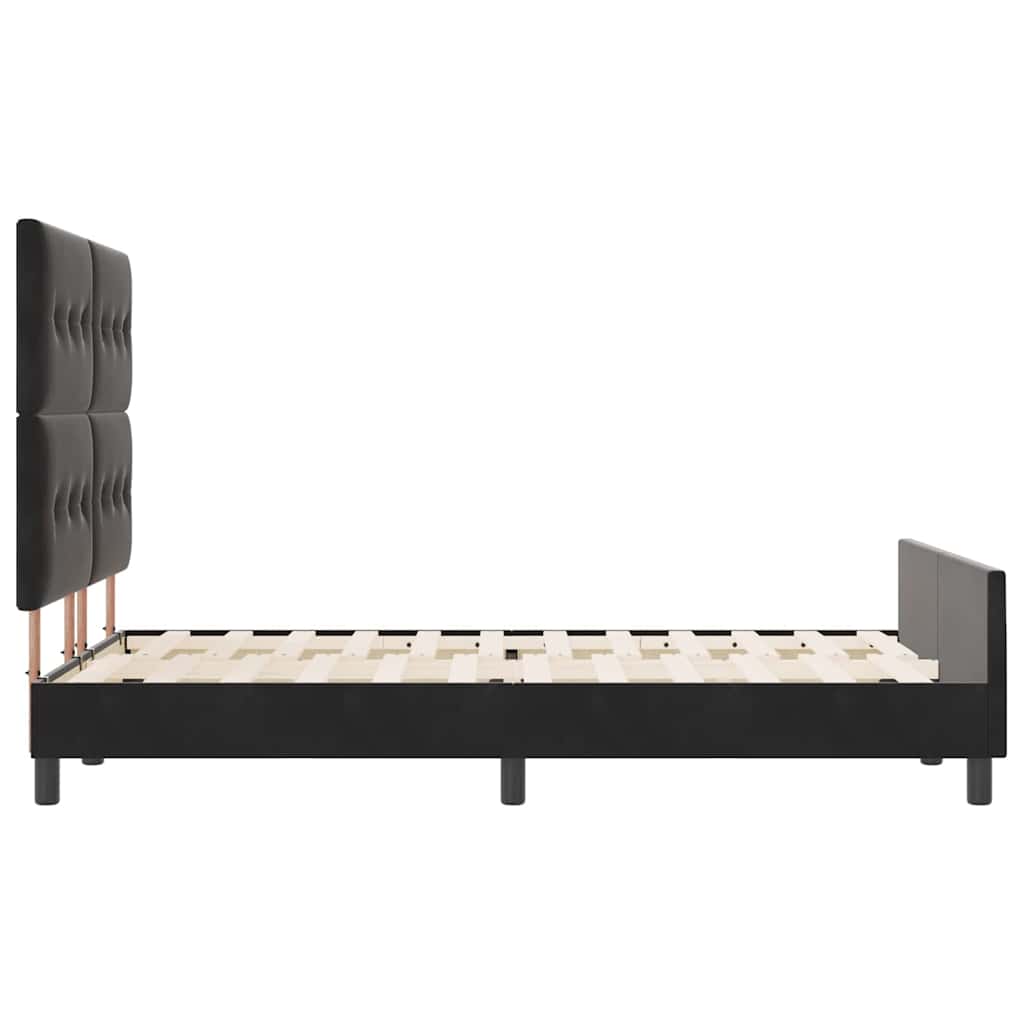Box spring seng med hovedgærde Sort 160 x 200 cm Fløjl