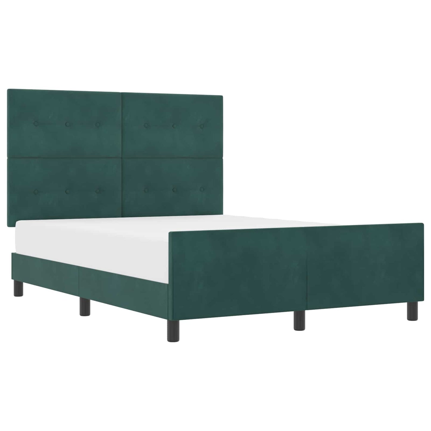 Box spring seng med hovedgærde Mørkegrøn 160 x 200 cm Fløjl