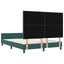 Box spring seng med hovedgærde Mørkegrøn 160 x 200 cm Fløjl
