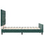 Box spring seng med hovedgærde Mørkegrøn 160 x 200 cm Fløjl