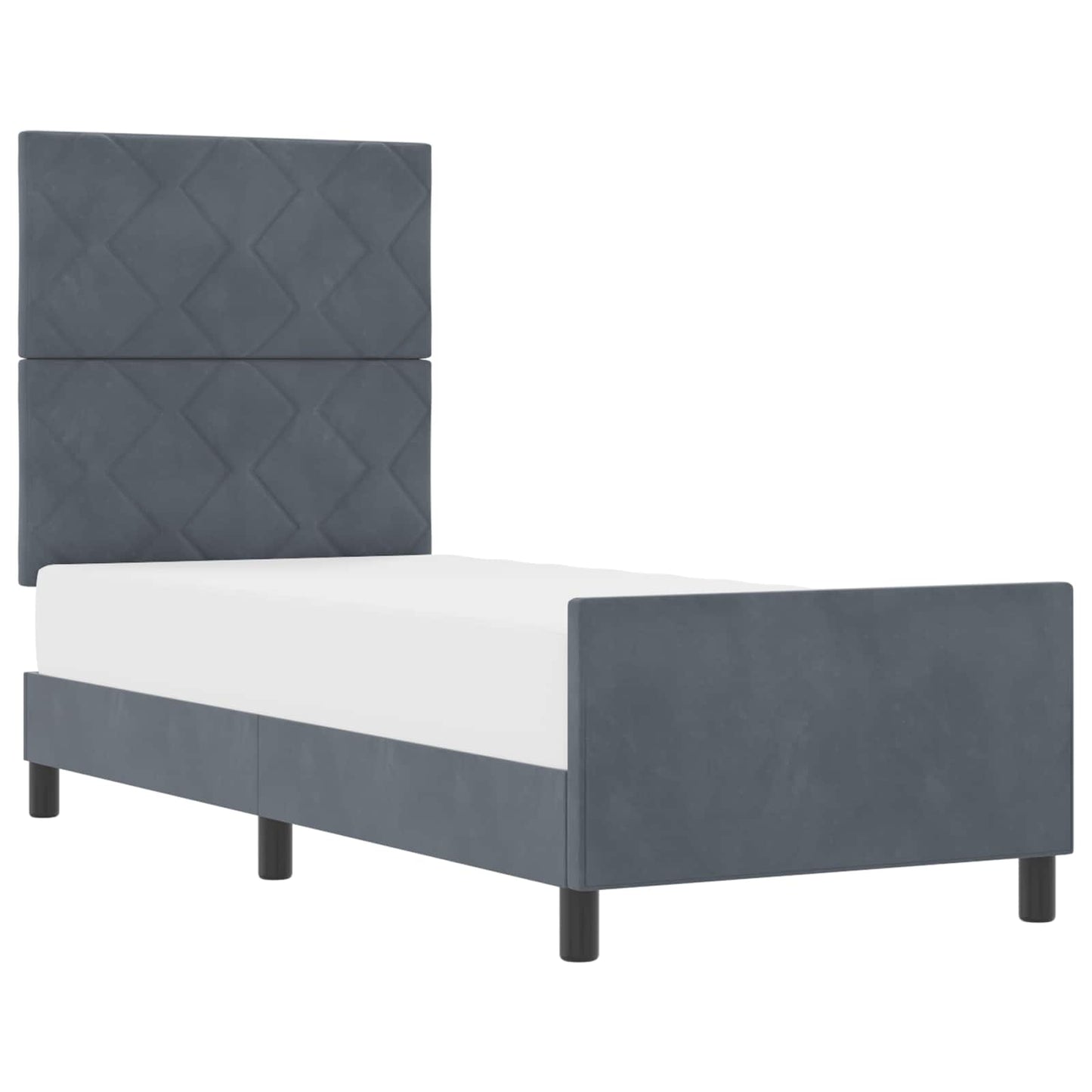 Box spring seng med hovedgærde Mørkegrå 80 x 200 cm Fløjl