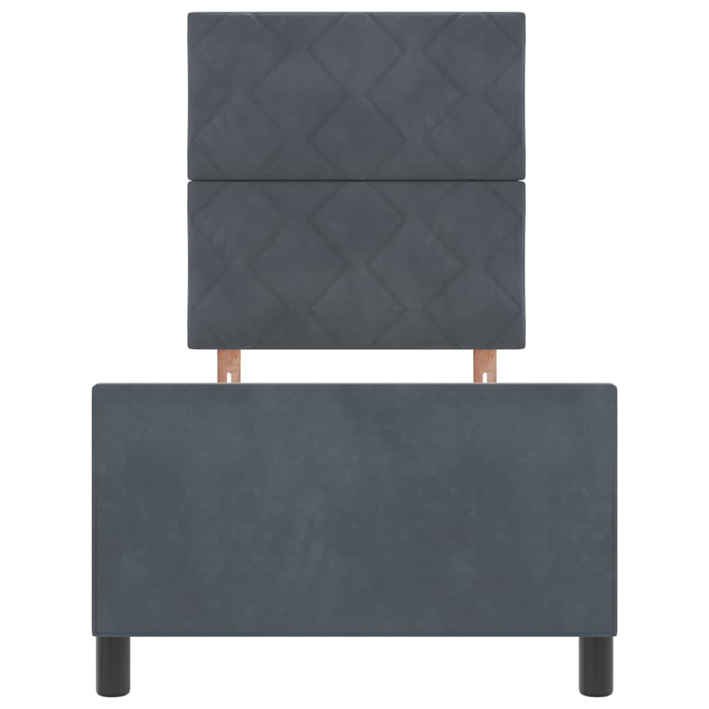 Box spring seng med hovedgærde Mørkegrå 80 x 200 cm Fløjl