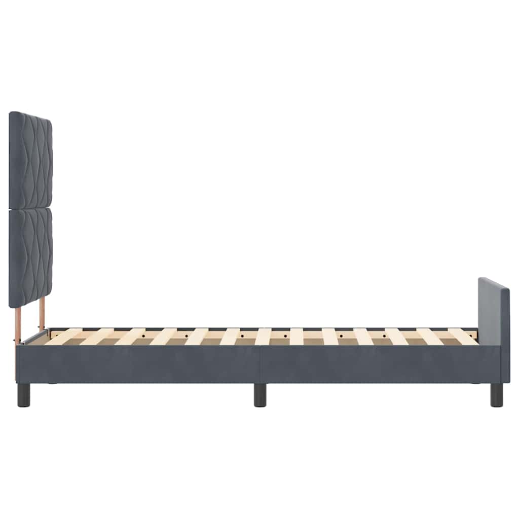 Box spring seng med hovedgærde Mørkegrå 80 x 200 cm Fløjl