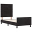 Box spring seng med hovedgærde Sort 80 x 200 cm Fløjl