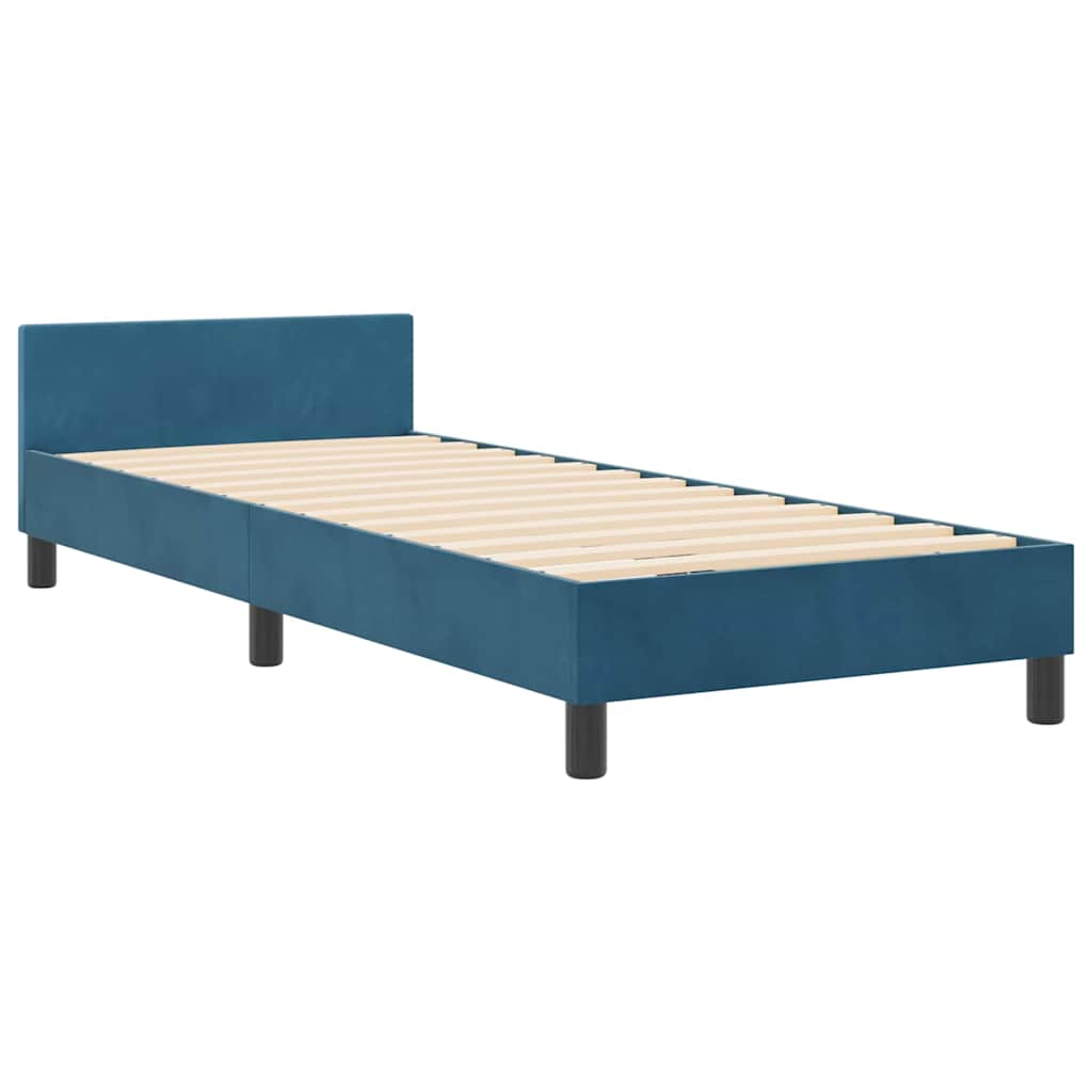 Box spring seng med hovedgærde Mørk blå 80 x 200 cm Fløjl