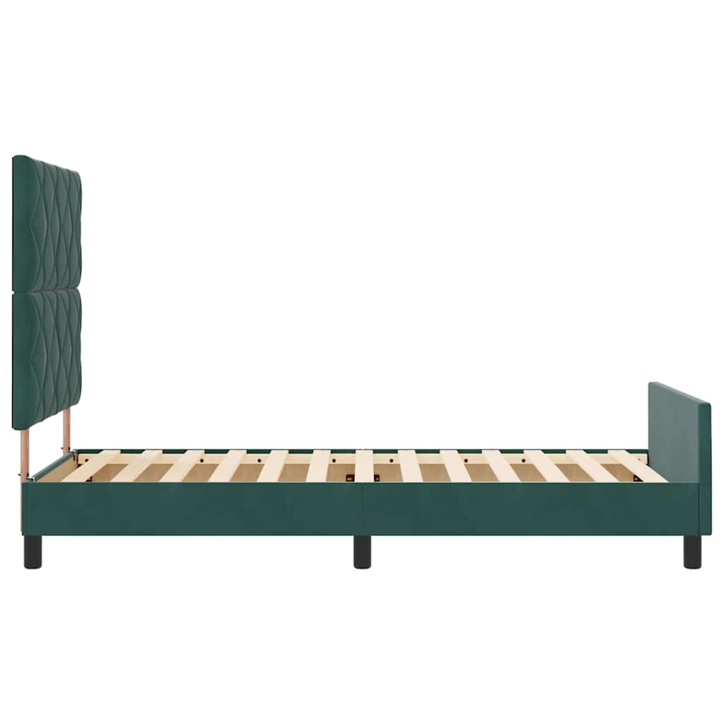 Box spring seng med hovedgærde Mørkegrøn 90 x 190 cm Fløjl