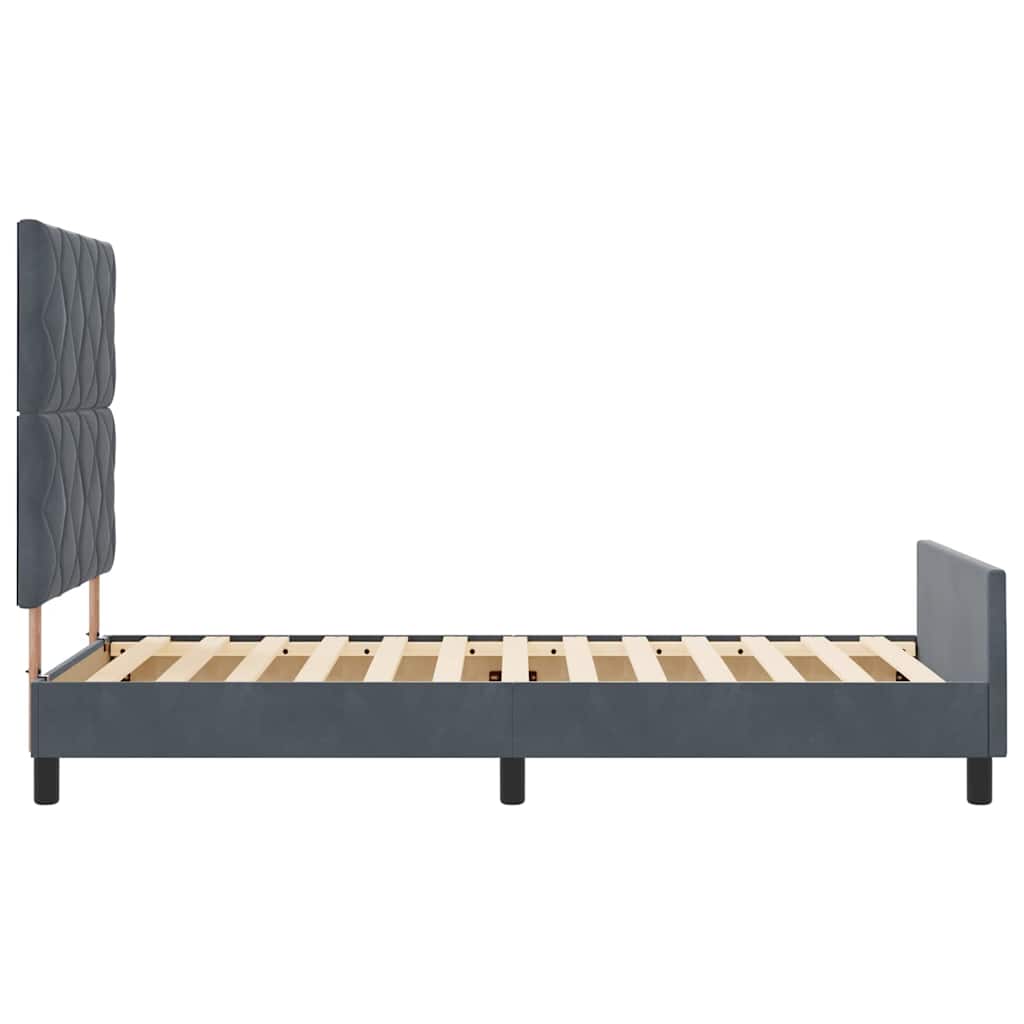 Box spring seng med hovedgærde Mørkegrå 90 x 200 cm Fløjl