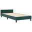 Box spring seng med hovedgærde Mørkegrøn 90 x 200 cm Fløjl