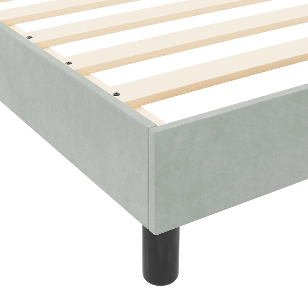 Box spring seng med hovedgærde Lysegrå 100 x 200 cm Fløjl