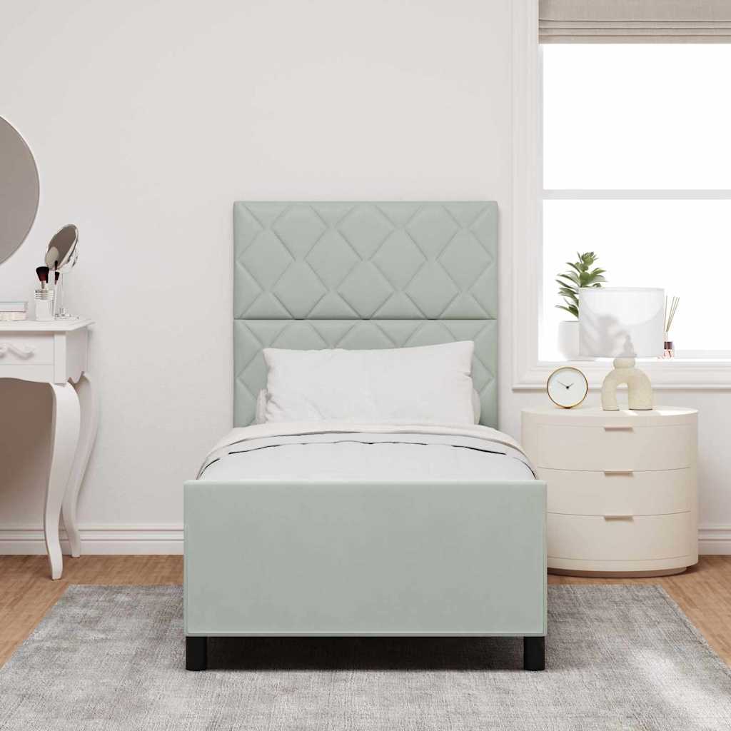 Box spring seng med hovedgærde Lysegrå 100 x 200 cm Fløjl