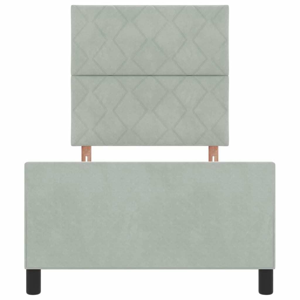 Box spring seng med hovedgærde Lysegrå 100 x 200 cm Fløjl