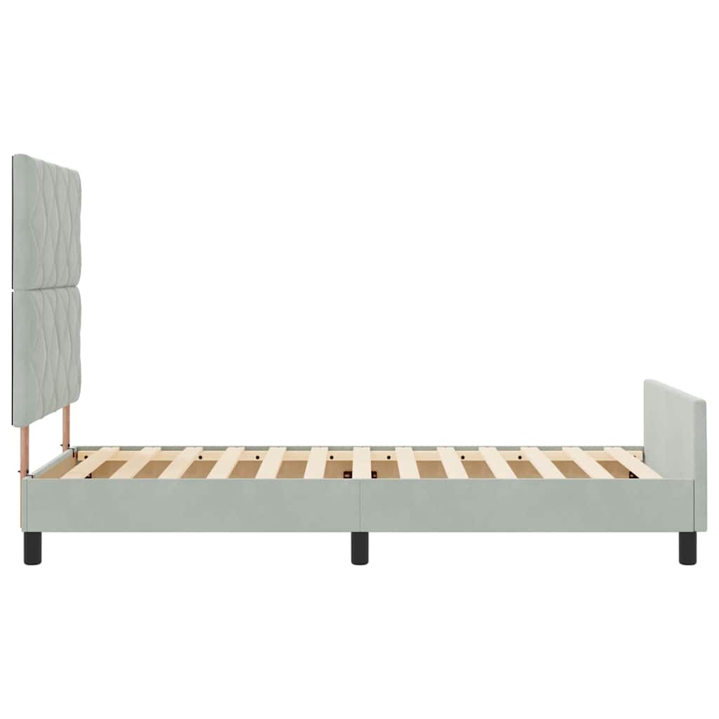 Box spring seng med hovedgærde Lysegrå 100 x 200 cm Fløjl