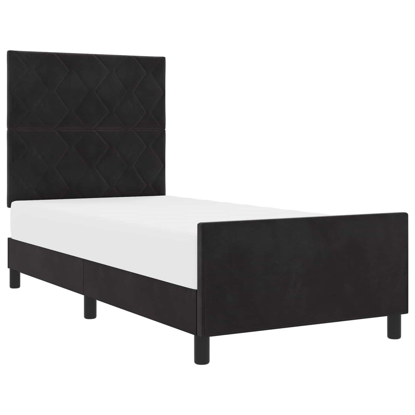Box spring seng med hovedgærde Sort 100 x 200 cm Fløjl