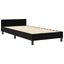 Box spring seng med hovedgærde Sort 100 x 200 cm Fløjl