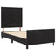 Box spring seng med hovedgærde Sort 100 x 200 cm Fløjl