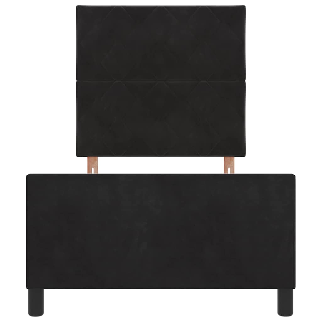 Box spring seng med hovedgærde Sort 100 x 200 cm Fløjl