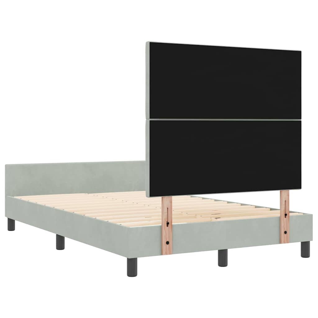 Box spring seng med hovedgærde Lysegrå 120 x 190 cm Fløjl
