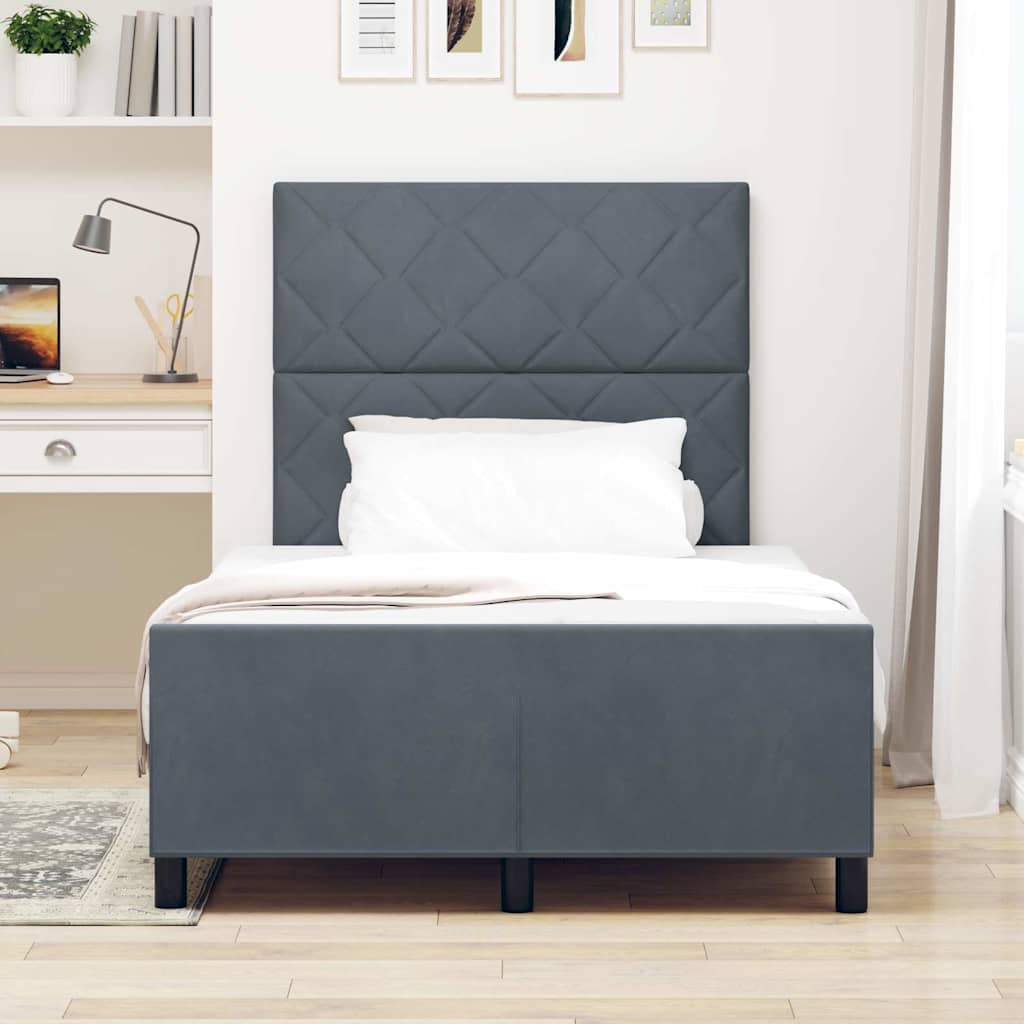 Box spring seng med hovedgærde Mørkegrå 120 x 190 cm Fløjl