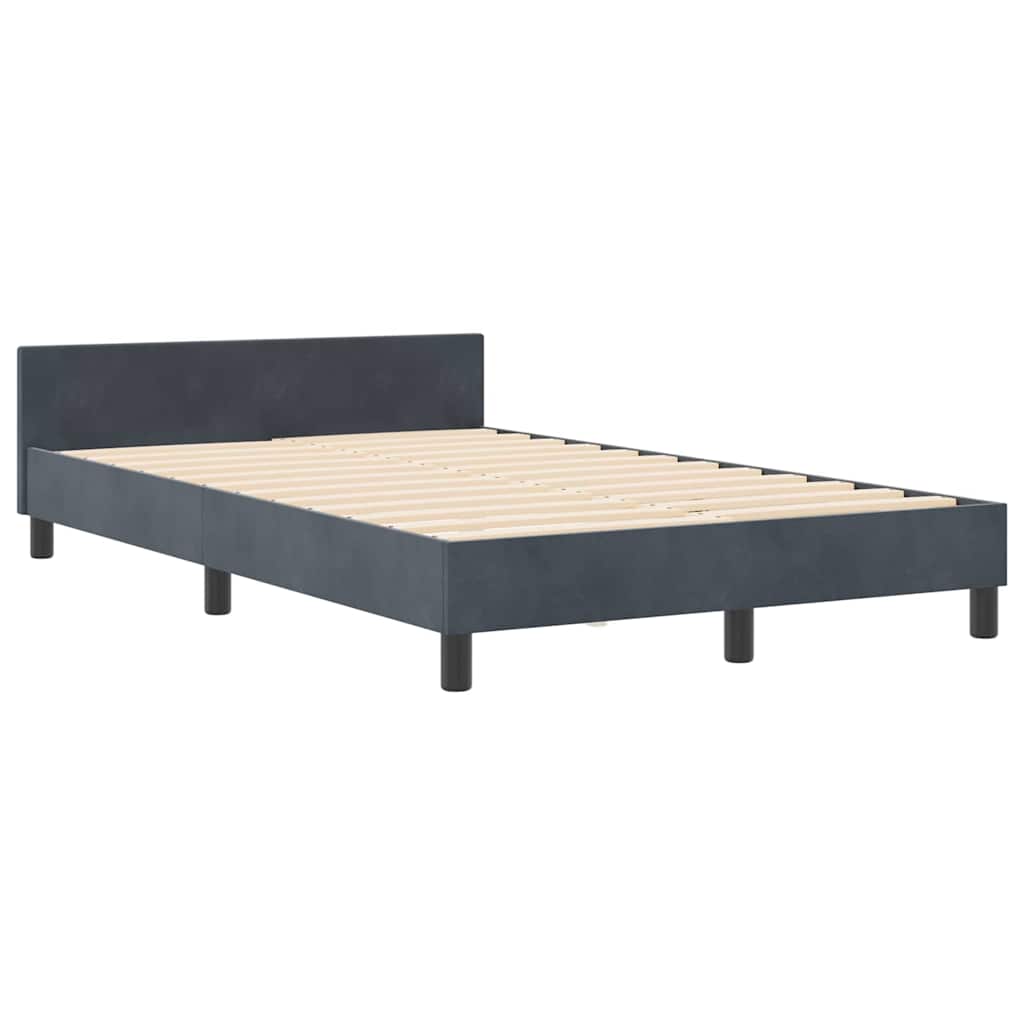 Box spring seng med hovedgærde Mørkegrå 120 x 190 cm Fløjl
