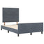 Box spring seng med hovedgærde Mørkegrå 120 x 190 cm Fløjl
