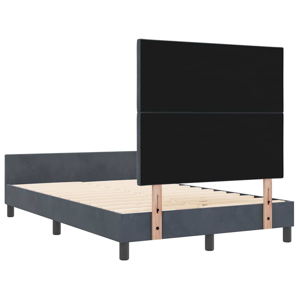 Box spring seng med hovedgærde Mørkegrå 120 x 190 cm Fløjl