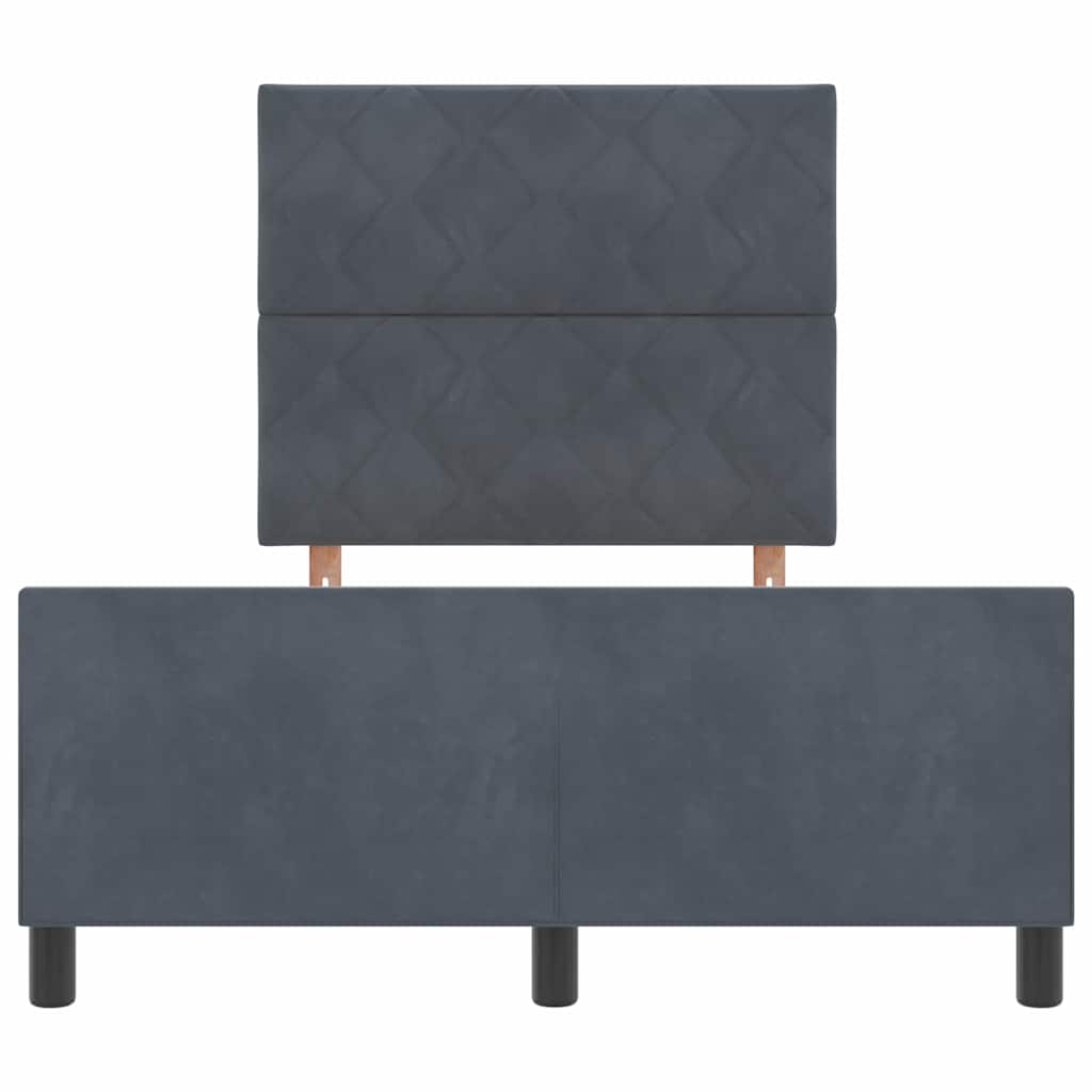 Box spring seng med hovedgærde Mørkegrå 120 x 190 cm Fløjl