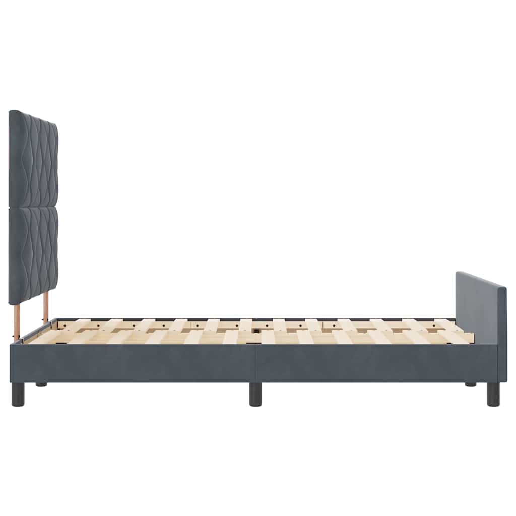 Box spring seng med hovedgærde Mørkegrå 120 x 190 cm Fløjl