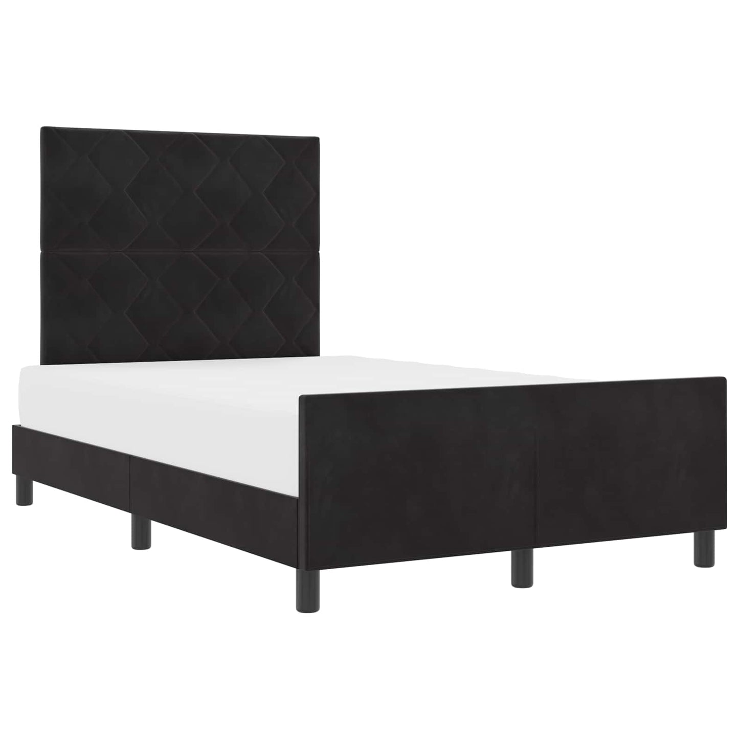 Box spring seng med hovedgærde Sort 120 x 190 cm Fløjl