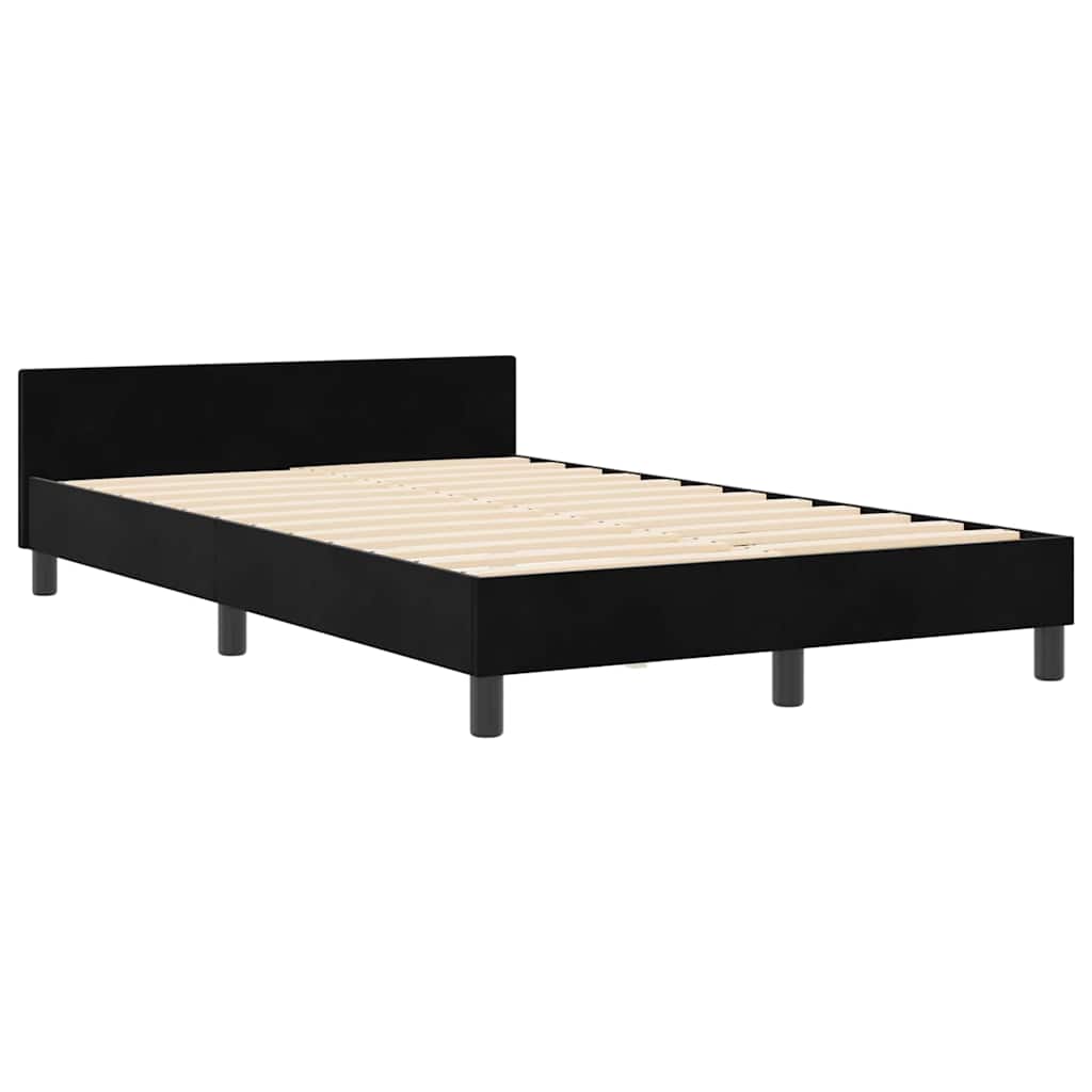 Box spring seng med hovedgærde Sort 120 x 190 cm Fløjl