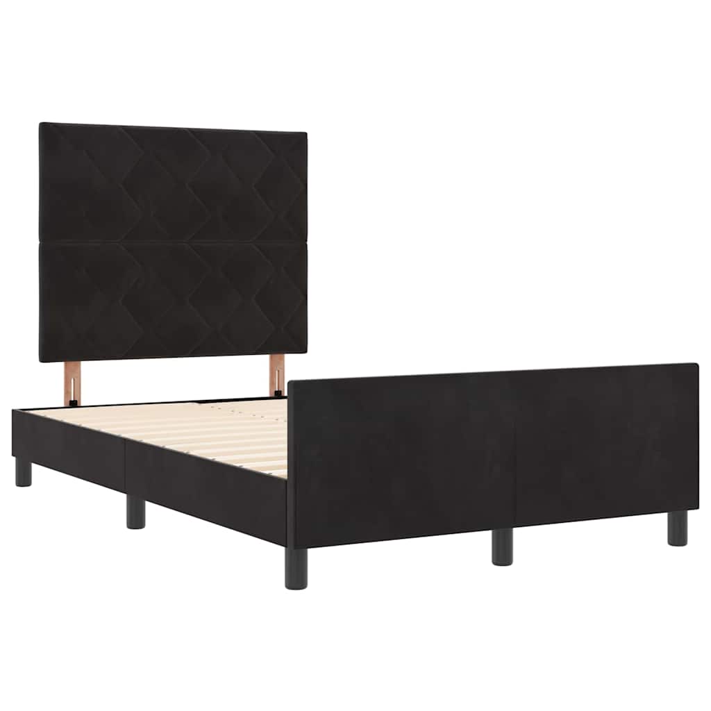 Box spring seng med hovedgærde Sort 120 x 190 cm Fløjl