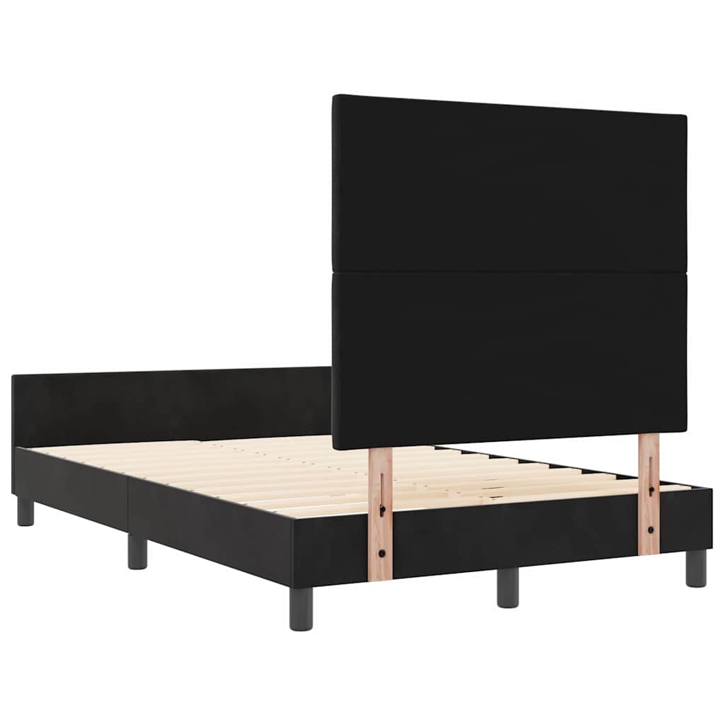 Box spring seng med hovedgærde Sort 120 x 190 cm Fløjl