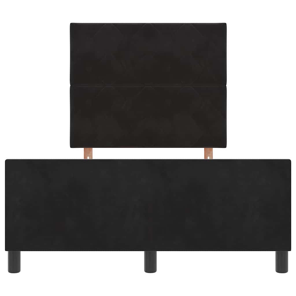 Box spring seng med hovedgærde Sort 120 x 190 cm Fløjl