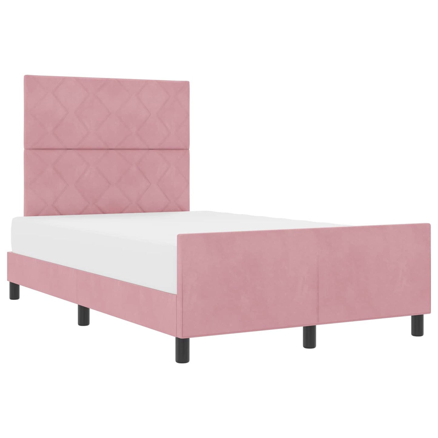 Box spring seng med hovedgærde Lyserød 120 x 190 cm Fløjl