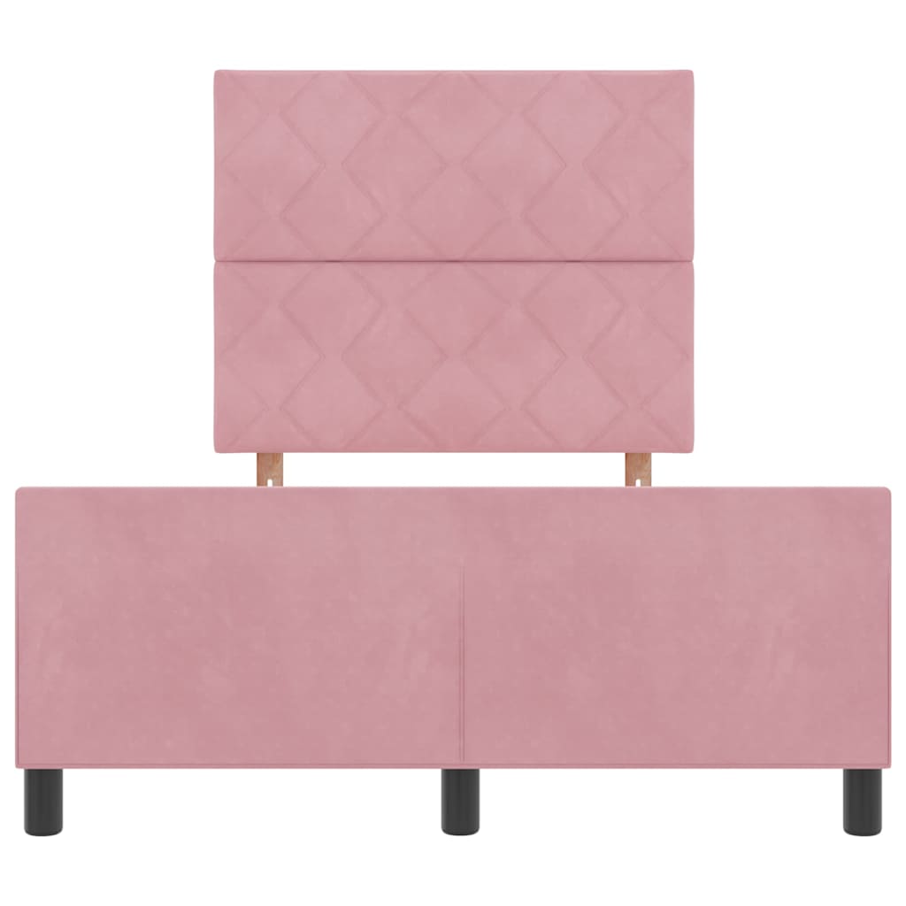 Box spring seng med hovedgærde Lyserød 120 x 190 cm Fløjl