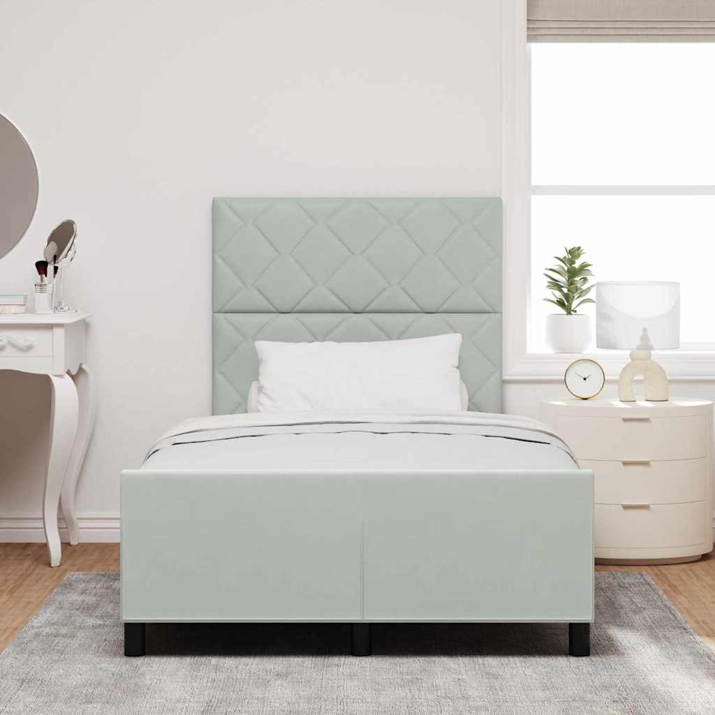 Box spring seng med hovedgærde Lysegrå 120 x 200 cm Fløjl