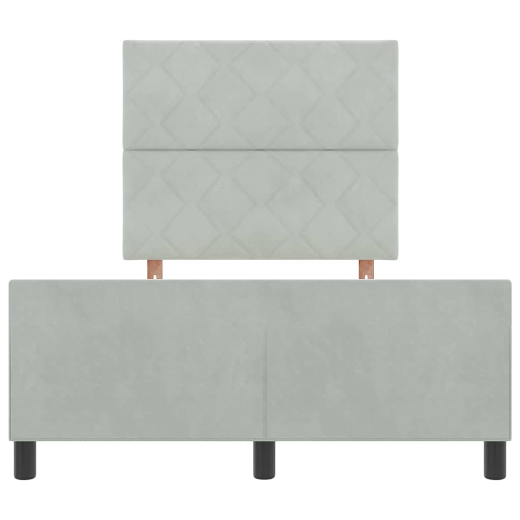Box spring seng med hovedgærde Lysegrå 120 x 200 cm Fløjl