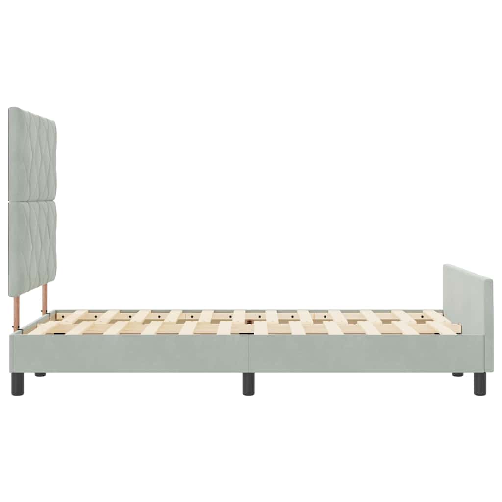 Box spring seng med hovedgærde Lysegrå 120 x 200 cm Fløjl