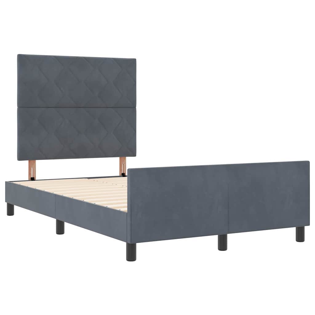 Box spring seng med hovedgærde Mørkegrå 120 x 200 cm Fløjl