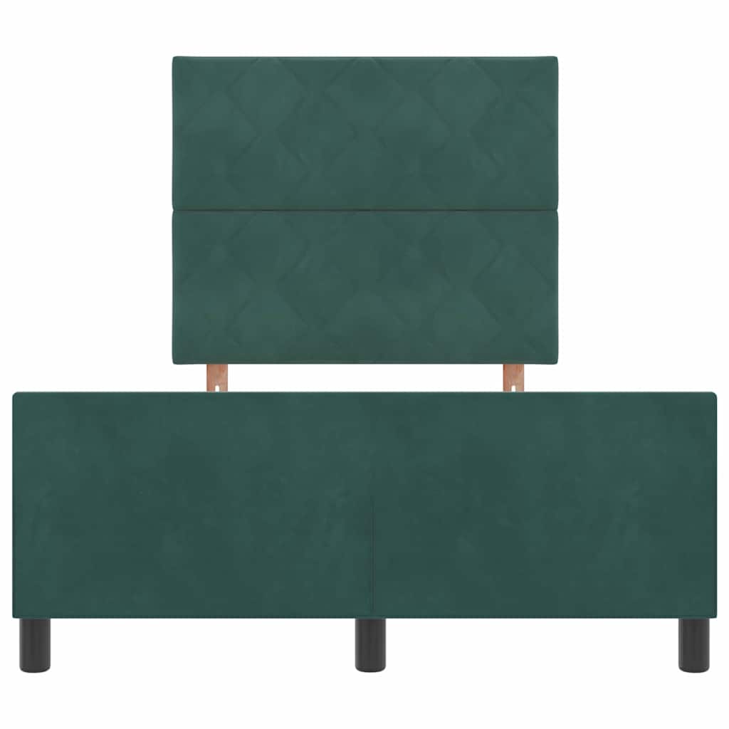 Box spring seng med hovedgærde Mørkegrøn 120 x 200 cm Fløjl