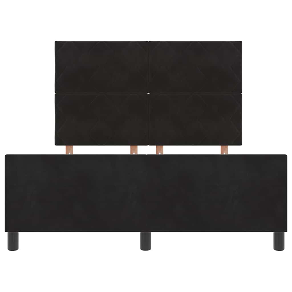 Box spring seng med hovedgærde Sort 140 x 190 cm Fløjl