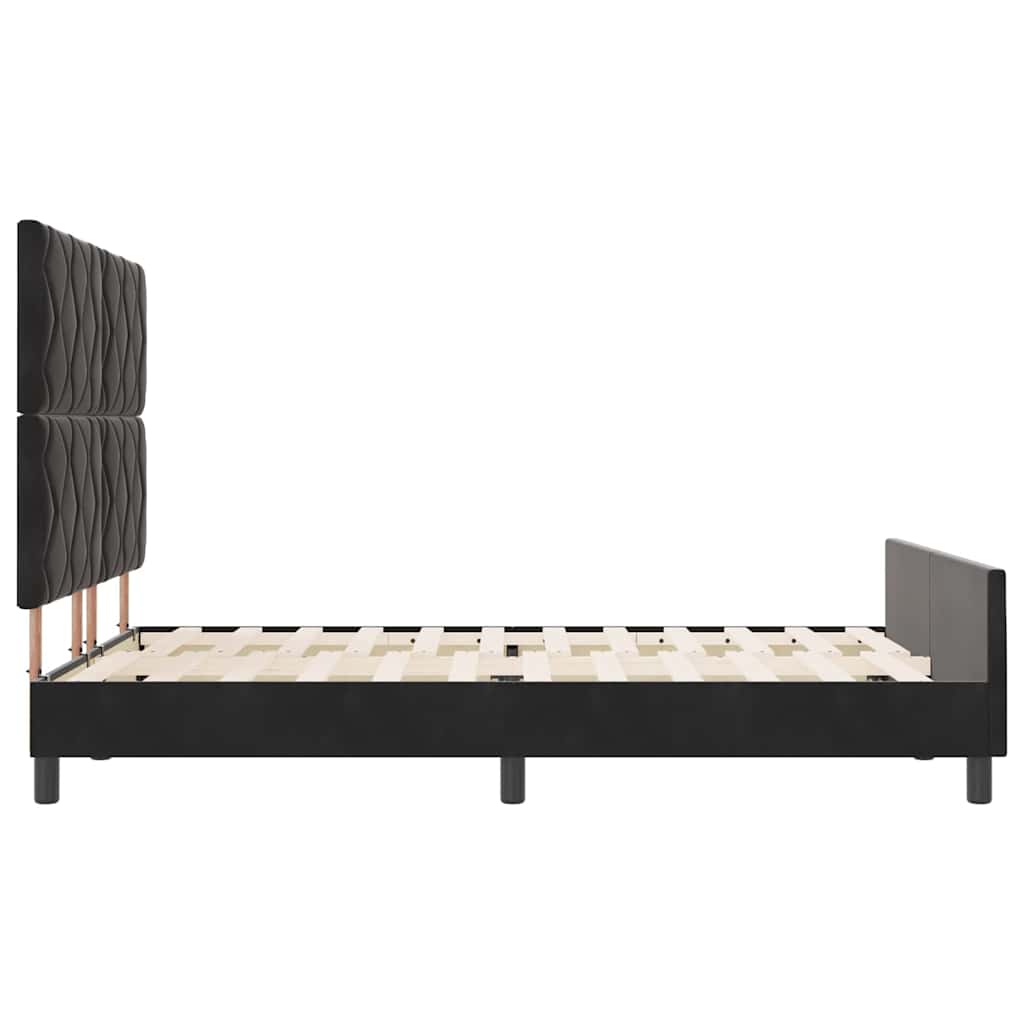 Box spring seng med hovedgærde Sort 140 x 200 cm Fløjl