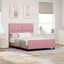 Box spring seng med hovedgærde Lyserød 140 x 200 cm Fløjl