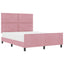 Box spring seng med hovedgærde Lyserød 140 x 200 cm Fløjl