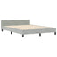 Box spring seng med hovedgærde Lysegrå 160 x 200 cm Fløjl