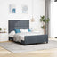 Box spring seng med hovedgærde Mørkegrå 160 x 200 cm Fløjl