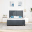 Box spring seng med hovedgærde Mørkegrå 160 x 200 cm Fløjl