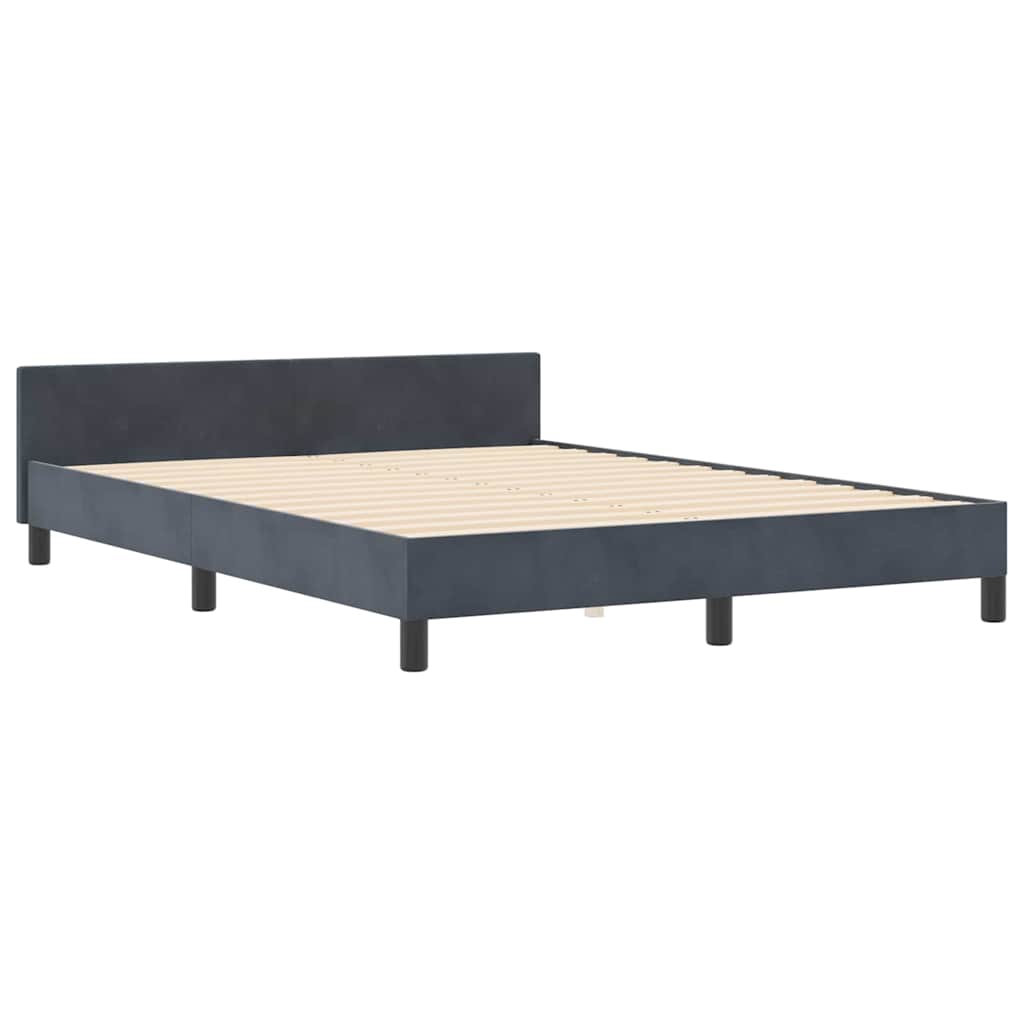 Box spring seng med hovedgærde Mørkegrå 160 x 200 cm Fløjl