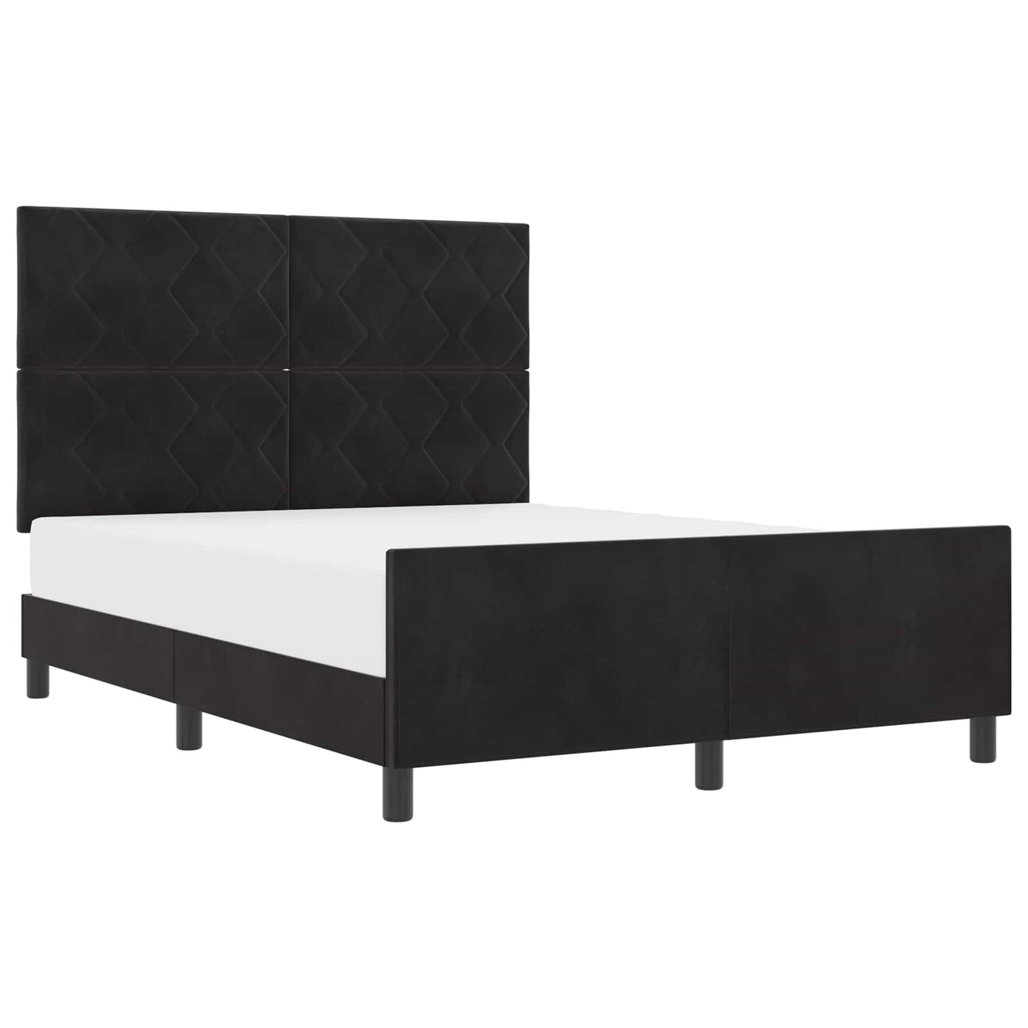 Box spring seng med hovedgærde Sort 160 x 200 cm Fløjl
